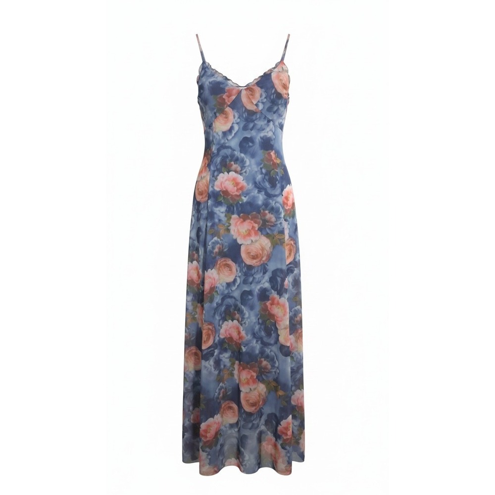 Y2k Whimsical Babydoll Mesh Floral Womens size Medium 10‎ Cocktail Party Dress